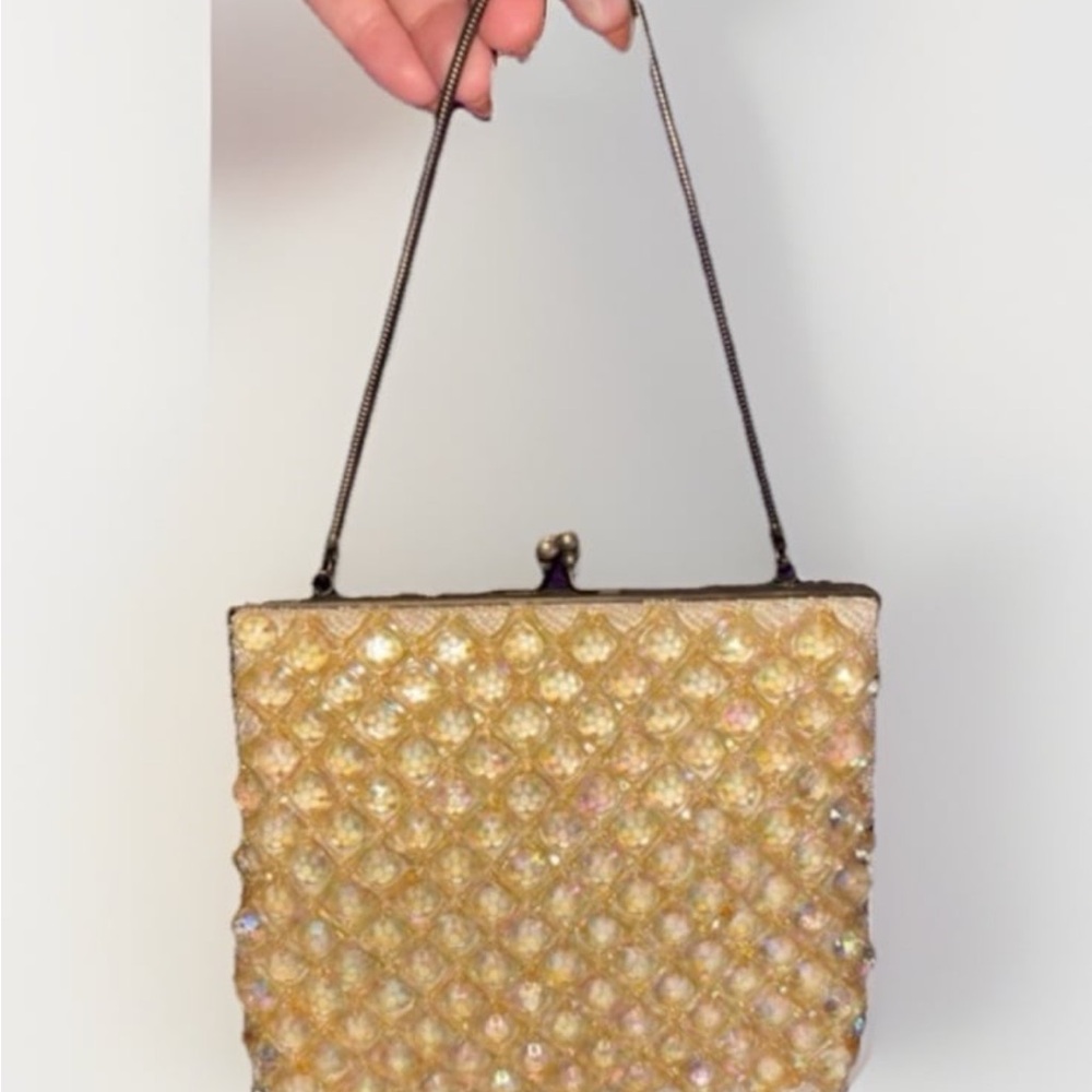 Vintage Designer Walborg beaded clutch with crystals bag made in Hong Kong - Picture 1 of 11